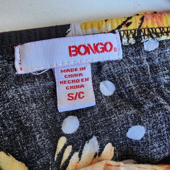 Bongo Maxi Dress Womens Black Yellow Sunflower Strapless Chic Floral Ruffle Sz S - Picture 8 of 13